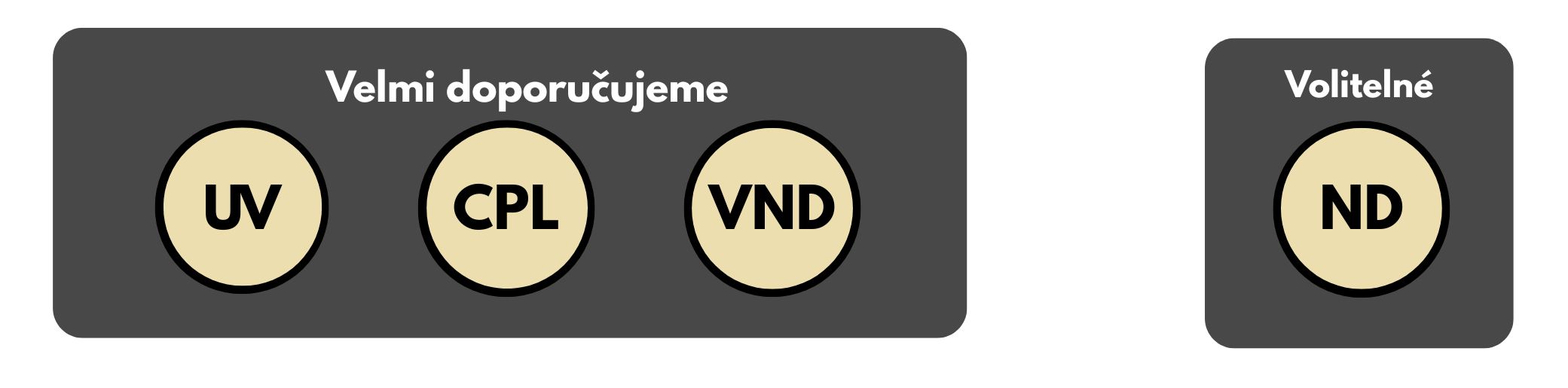 filtry vhodné pro všeobecné focení